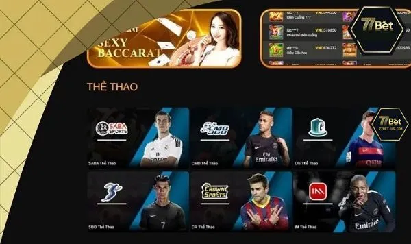 Những môn thể thao có tại Thể thao 77Bet