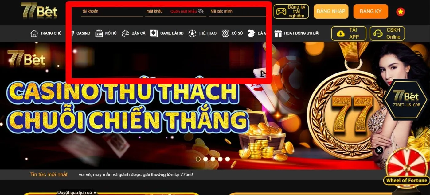 Thông tin hướng dẫn đăng nhập 77bet chi tiết nhất cho người chơi